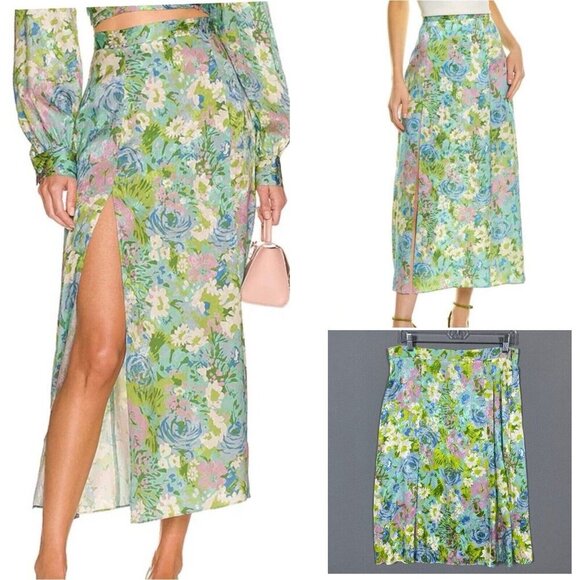 Ronny Kobo Collection Dresses & Skirts - $358 Revolve Ronny Kobo Marlo Silk Blend Midi Skirt Size Medium M Jacquard Satin